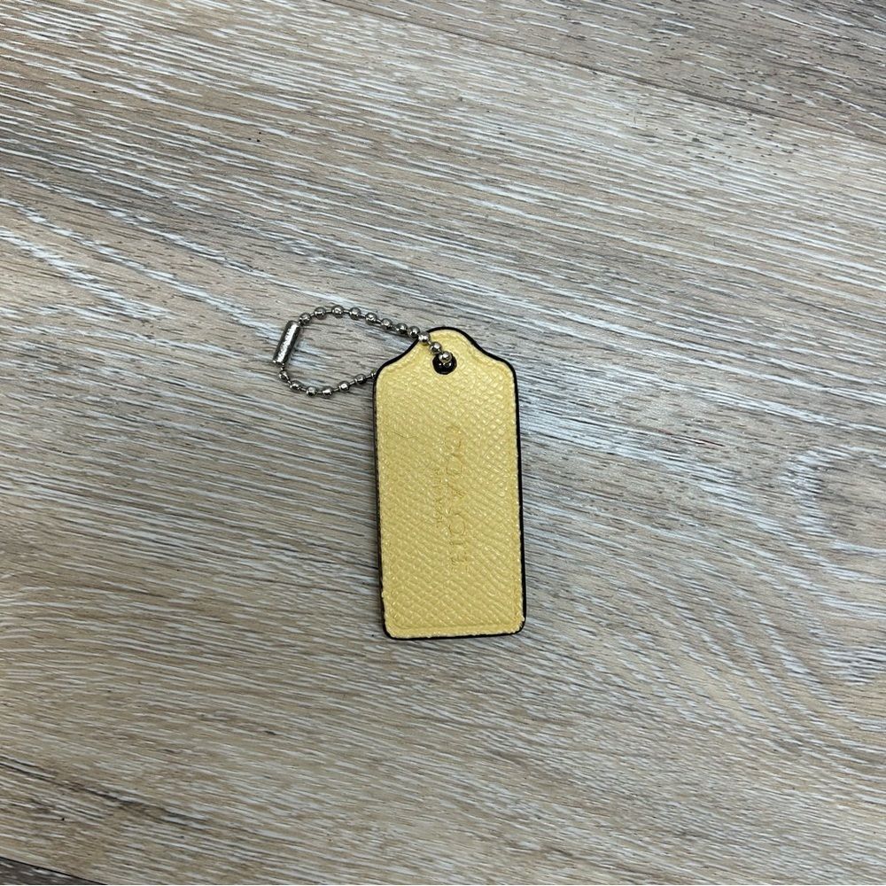 coach Yellow Textured Keychain Tag